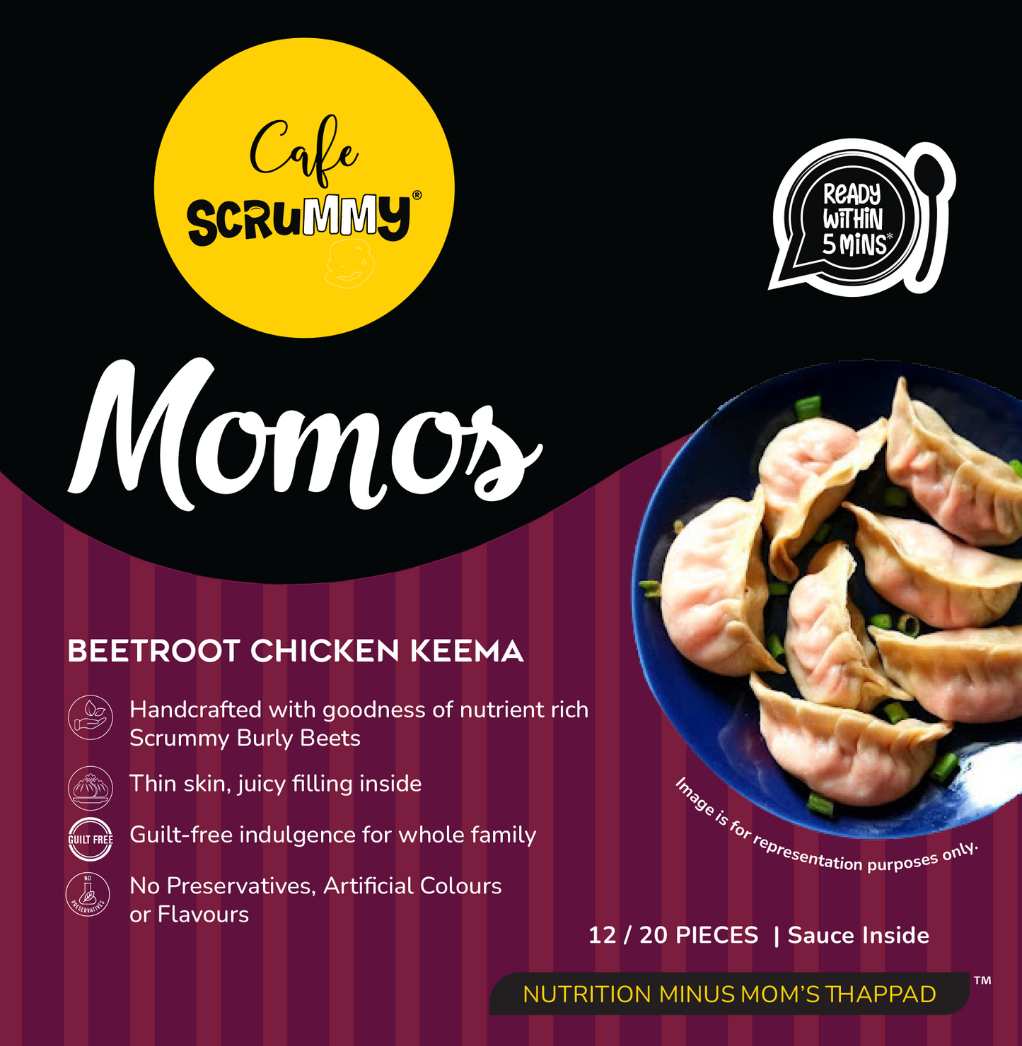 Beetroot Chicken Keema Momos