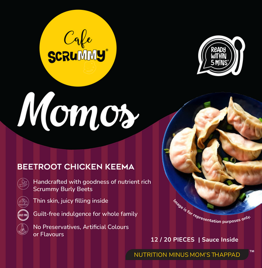 Beetroot Chicken Keema Momos